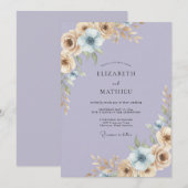 Lavendel-Champagner-Bemalte Hochzeit Einladung (Vorne/Hinten)