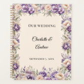 Lavendel Champagner Blumenhochzeit Planer (Vorderseite)