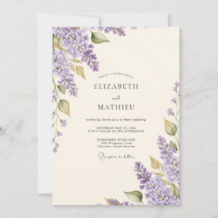 Lavendel Charmantes Flieder Hochzeit Einladung