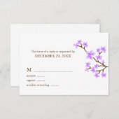Lavendel Cherry blüht Hochzeitskarten RSVP Karte (Vorne/Hinten)