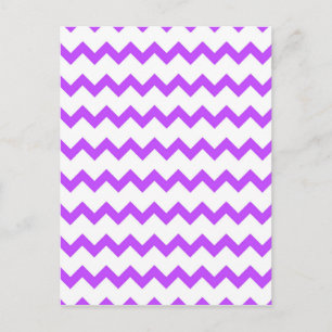 Lavendel Chevron Abstrakte Wellenlinien Postkarte