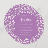 Lavendel Circle Blätter Wreath Ladys Party Einladung (Vorne/Hinten)