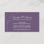 Lavendel Circle Rahmen Lila Elegant Blumen Visitenkarte (Rückseite)