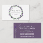 Lavendel Circle Rahmen Lila Elegant Blumen Visitenkarte (Vorne/Hinten)