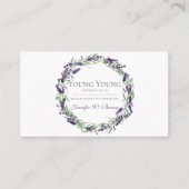 Lavendel Circle Rahmen Lila Elegant Blumen Visitenkarte (Vorderseite)