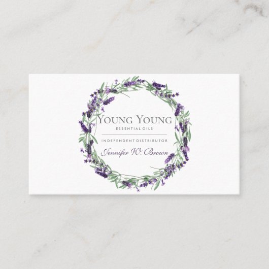 Lavendel Circle Rahmen Lila Elegant Blumen Visitenkarte (Vorderseite)