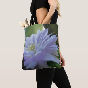 Lavendel Clematis-Blüte in einem Gitterwerk Tasche