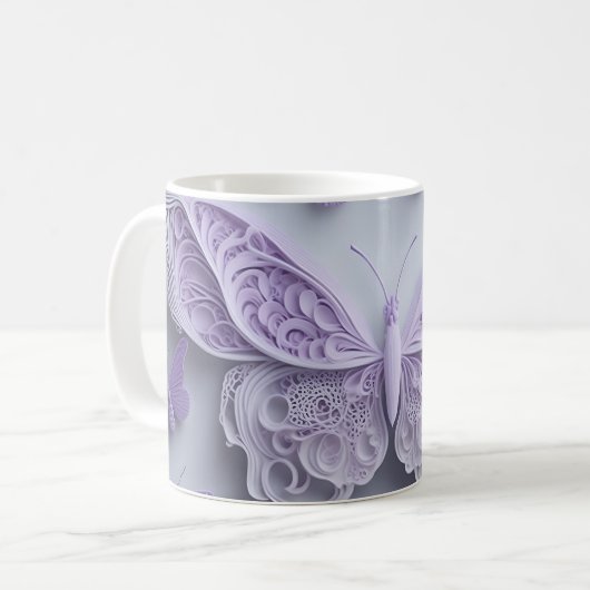 Lavendel Color Butterfly Kaffeetasse (Vorderseite Links)