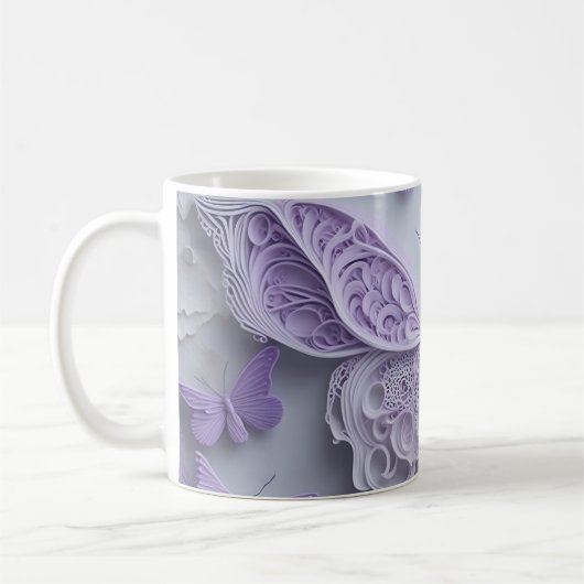 Lavendel Color Butterfly Kaffeetasse (Links)