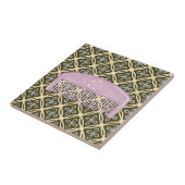 Lavendel-Comb auf Schokoladengrund Fliese (Seite)