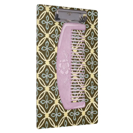 Lavendel-Comb auf Schokoladengrund Klemmbrett (Rechts)