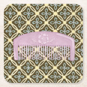 Lavendel-Comb auf Schokoladengrund Rechteckiger Pappuntersetzer (Vorderseite)