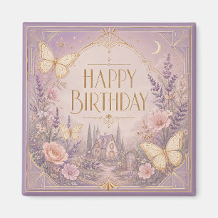 Lavendel Cottage Geburtstagstraumlandschaft Magnet