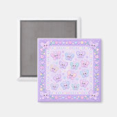 Lavendel Cozy Kreaturen Magnet (Vorderseite/Rückseite)