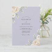 Lavendel-Creme-Blatt-Hochzeit Einladung (Stehend Vorderseite)