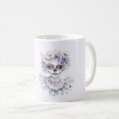 Lavendel-Creme-Blumenmädchen-Halloween Kaffeetasse (VorderseiteRechts)