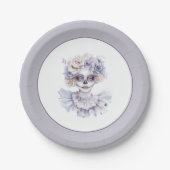 Lavendel-Creme-Blumenmädchen-Halloween Pappteller (Vorderseite)