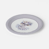 Lavendel-Creme-Blumenmädchen-Halloween Pappteller (Schrägansicht)