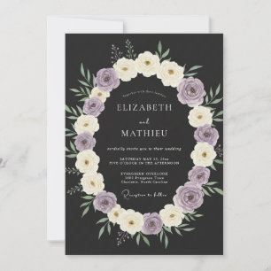Lavendel-Creme Botanische Romanze Hochzeit Einladung