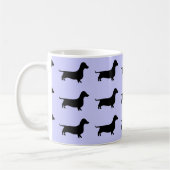 Lavendel-Dackel-Silhouette-Tasse Kaffeetasse (Links)