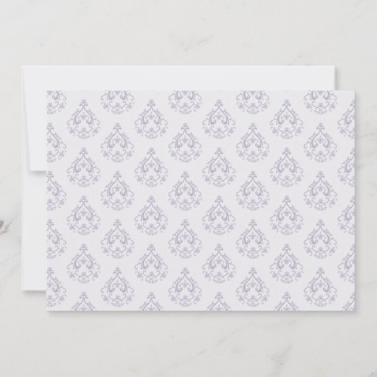 Lavendel Damask Save the Date Card (Rückseite)