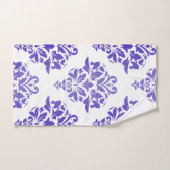 Lavendel-Damast auf Weiß oder irgendeinem Badhandtuch Set (Handtuch)