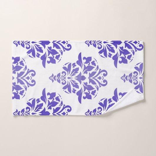Lavendel-Damast auf Weiß oder irgendeinem Badhandtuch Set (Handtuch)