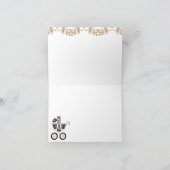 LAVENDEL Damast-Kinderwagen-Dusche danken Ihnen Dankeskarte (Innenseite)