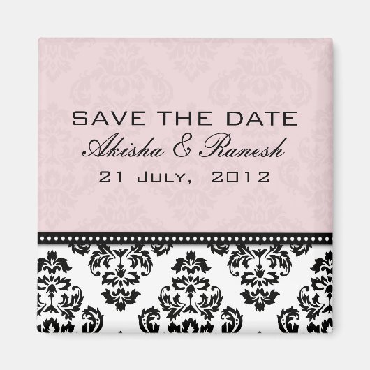 Lavendel-Damast-Save the Date Magnet (Vorne)