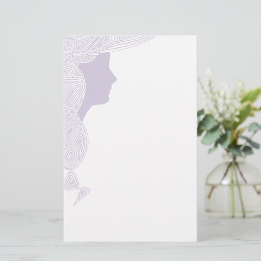Lavendel-Dame Briefpapier (Stehend Vorderseite)