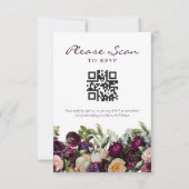 Lavendel Dark Floral Wedding QR Code RSVP Card (Vorderseite)