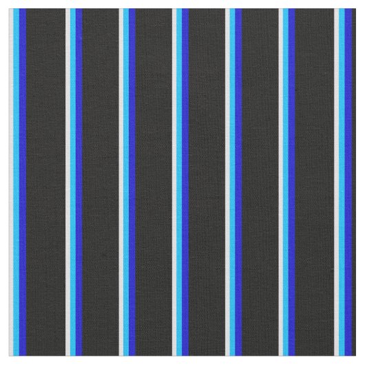 Lavendel, Deep Sky Blue, Blue & Black Pattern Stoff (Nahaufnahme)