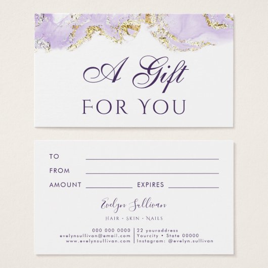 Lavendel-Design Geschenkkarte (Vorne & Hinten)