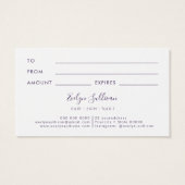 Lavendel-Design Geschenkkarte (Rückseite)