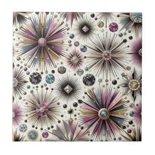 Lavendel-Diamant Mid-Century-Modern Fliese