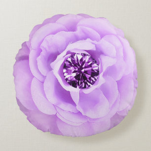 Lavendel-Diamant-Rose Rundes Kissen