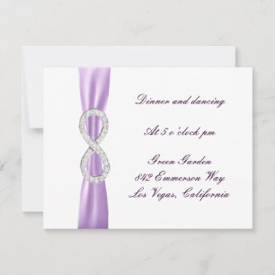 Lavendel-Diamant-Unendlichkeit-Hochzeitsempfangska Einladung