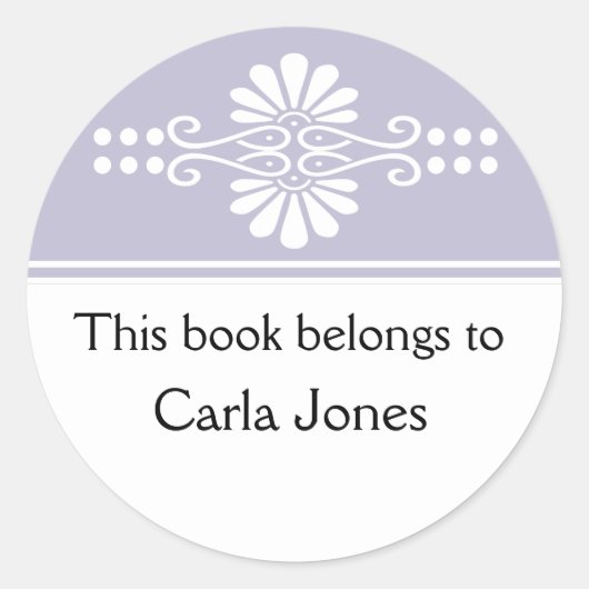 Lavendel dieses Buches gehört Labels Runder Aufkleber (Vorderseite)