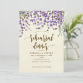 Lavendel-Dinner für moderne Probe Einladung (Stehend Vorderseite)