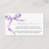 Lavendel Display Babyduschenkarte Begleitkarte (Vorderseite)