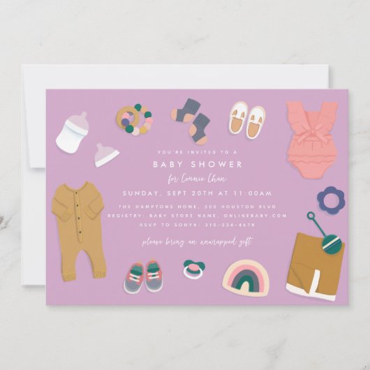 Lavendel-Display-Dusche Einladung (Vorderseite)