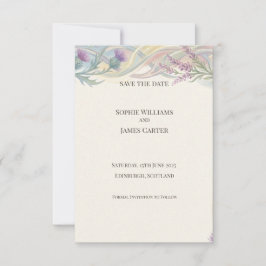 Lavendel-Distel-Girlande Save-the-Date-Karte Save The Date