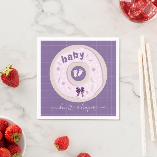 Lavendel Donuts und Windeln Sprinkle Baby Dusche Serviette (Beispiel)