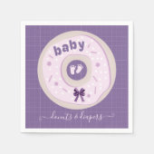 Lavendel Donuts und Windeln Sprinkle Baby Dusche Serviette (Vorderseite)