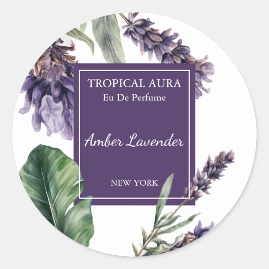 Lavendel-Duftetikett Runder Aufkleber (Vorderseite)