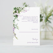 Lavendel & Efeu Hochzeitsdusche Danke (Stehend Vorderseite)