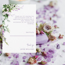 Lavendel & Efeu Hochzeitsdusche Danke