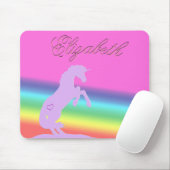 Lavendel Einhorn-Silhouette (Regenbogen/anpassen) Mousepad (Mit Mouse)