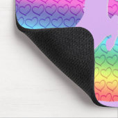 Lavendel-Einhorn-Silhouette (Regenbogen/Herz) Mousepad (Ecke)