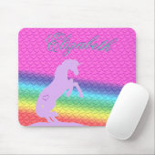 Lavendel-Einhorn-Silhouette (Regenbogen/Herz) Mousepad (Mit Mouse)